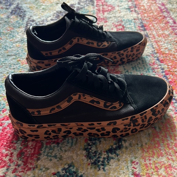 RARE limited edition custom old skool leopard vans size 8 - Picture 3 of 12